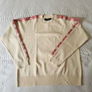 Royalty by Maluma-Cream Sweater with Red Details